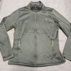 The North Face Agave Jacket Womens Large Green Fleece Lined Zip Soft Outdoors